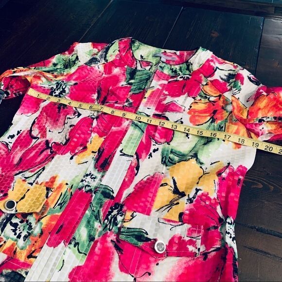 Ny Collection shimmering floral Collarless Blazer - Picture 7 of 8